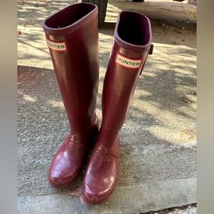 Hunter Rain Boots Pink Red